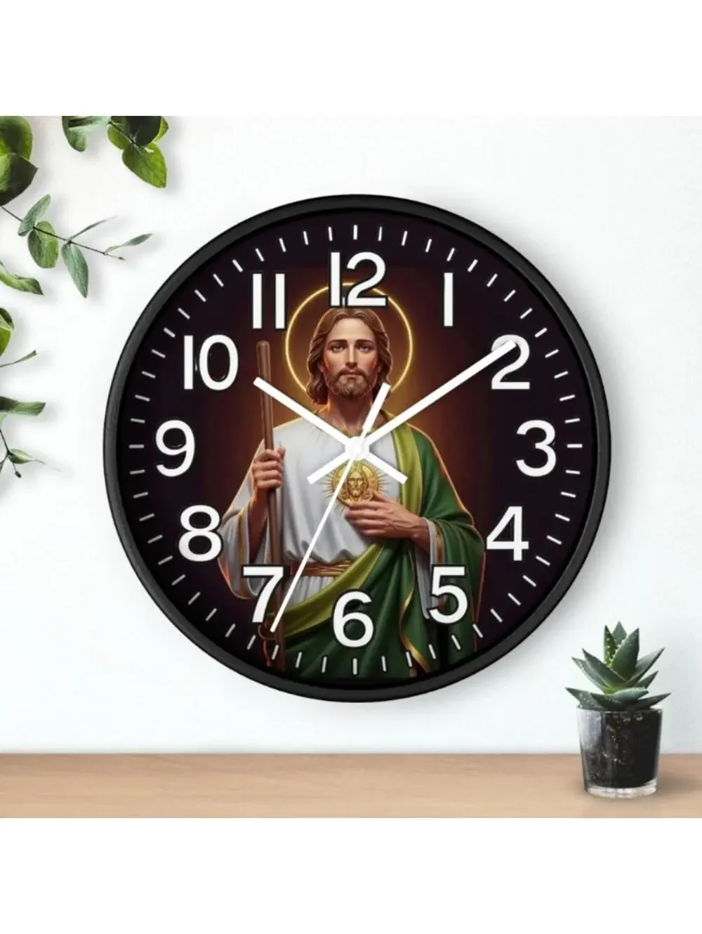San Judas Tadeo Glow In The Dark Wall Clock New!